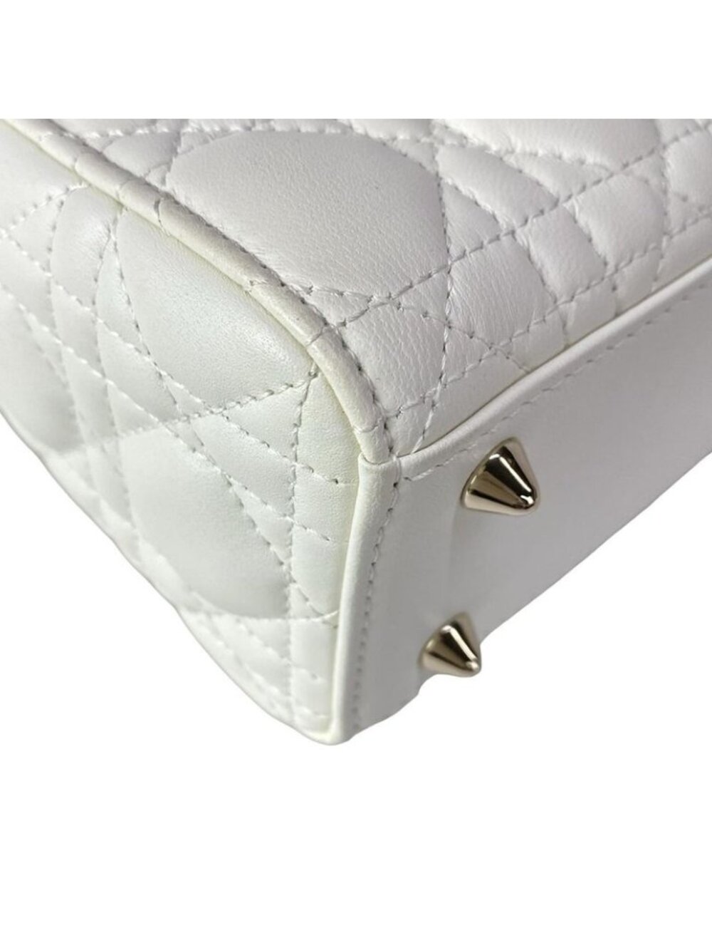 Dior Handbag Lady Small MY Abcdior White Gold Lambskin - Picture 8 of 15